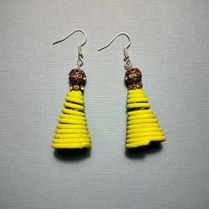 Green Spiral Earrings